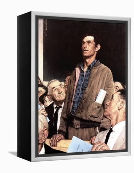 "Freedom Of Speech", February 21,1943-Norman Rockwell-Framed Premier Image Canvas