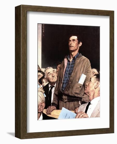 "Freedom Of Speech", February 21,1943-Norman Rockwell-Framed Premium Giclee Print