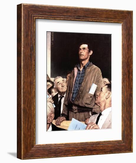 "Freedom Of Speech", February 21,1943-Norman Rockwell-Framed Premium Giclee Print