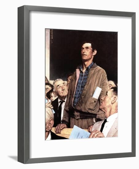 "Freedom Of Speech", February 21,1943-Norman Rockwell-Framed Premium Giclee Print