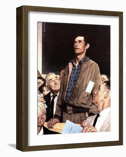 "Freedom Of Speech", February 21,1943-Norman Rockwell-Framed Premium Giclee Print