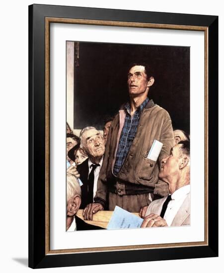 "Freedom Of Speech", February 21,1943-Norman Rockwell-Framed Premium Giclee Print