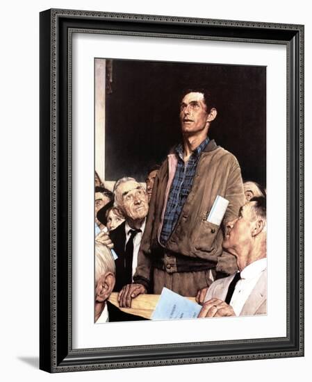 "Freedom Of Speech", February 21,1943-Norman Rockwell-Framed Premium Giclee Print