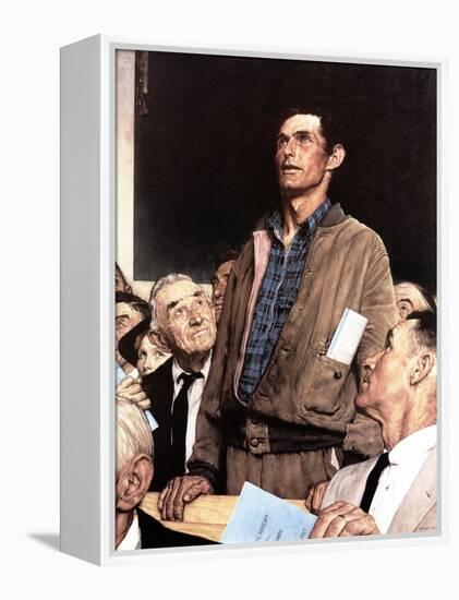 "Freedom Of Speech", February 21,1943-Norman Rockwell-Framed Premier Image Canvas
