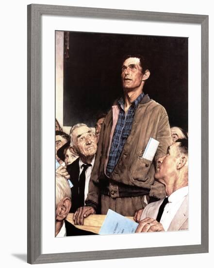 "Freedom Of Speech", February 21,1943-Norman Rockwell-Framed Giclee Print