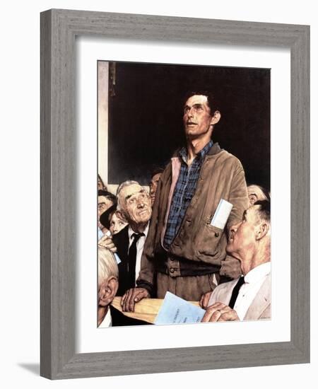 "Freedom Of Speech", February 21,1943-Norman Rockwell-Framed Giclee Print