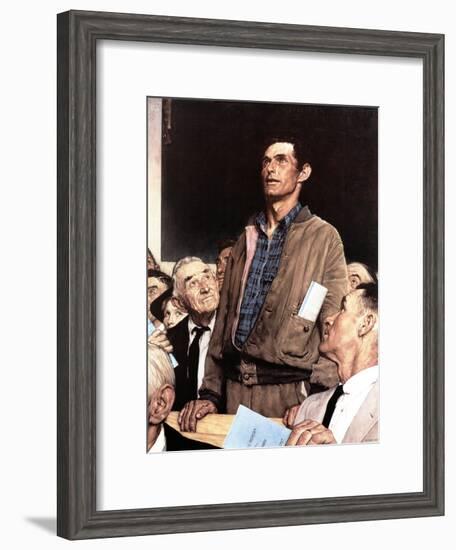 "Freedom Of Speech", February 21,1943-Norman Rockwell-Framed Giclee Print