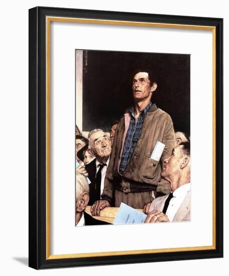 "Freedom Of Speech", February 21,1943-Norman Rockwell-Framed Giclee Print