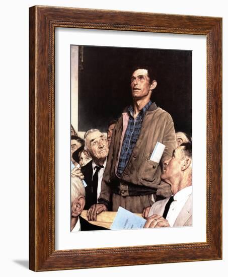 "Freedom Of Speech", February 21,1943-Norman Rockwell-Framed Giclee Print