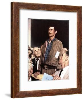 "Freedom Of Speech", February 21,1943-Norman Rockwell-Framed Giclee Print