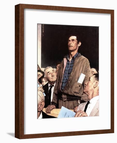 "Freedom Of Speech", February 21,1943-Norman Rockwell-Framed Giclee Print