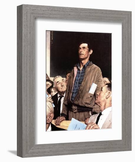 "Freedom Of Speech", February 21,1943-Norman Rockwell-Framed Giclee Print