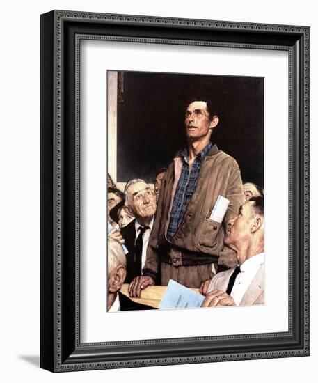 "Freedom Of Speech", February 21,1943-Norman Rockwell-Framed Giclee Print