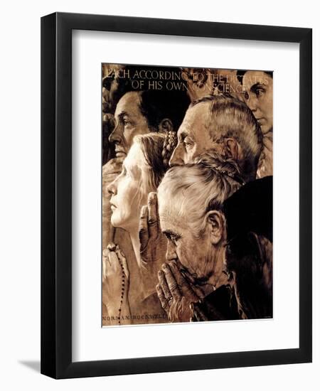 "Freedom of Worship", February 27,1943-Norman Rockwell-Framed Giclee Print