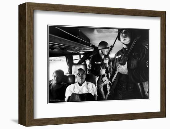Freedom Riders Julia Aaron and David Dennis on Interstate Bus from Montgomery, AL to Jackson, MS-Paul Schutzer-Framed Photographic Print