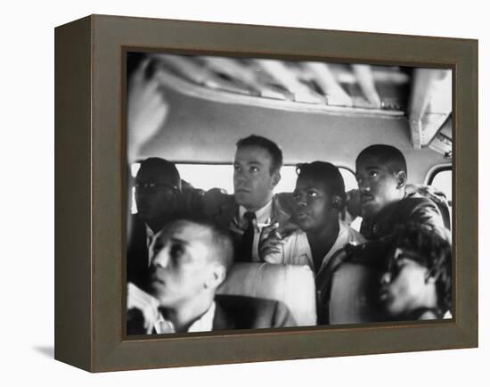 Freedom Riders on a Bus Making a Test Trip into Mississippi-null-Framed Premier Image Canvas