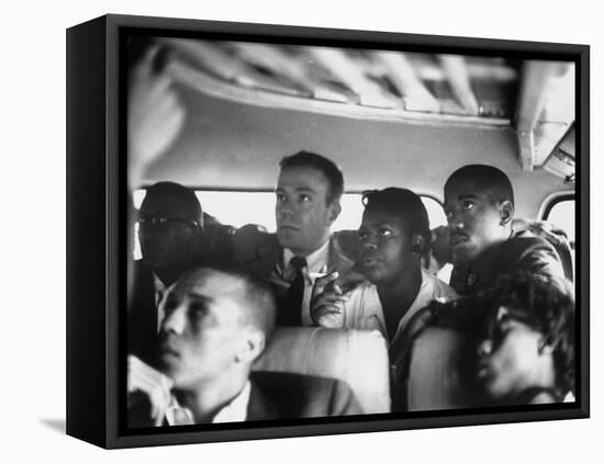 Freedom Riders on a Bus Making a Test Trip into Mississippi-null-Framed Premier Image Canvas