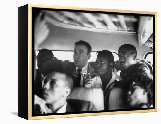Freedom Riders on a Bus Making a Test Trip into Mississippi-null-Framed Premier Image Canvas