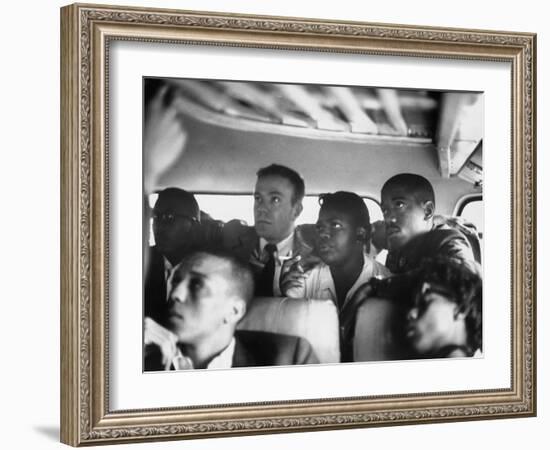 Freedom Riders on a Bus Making a Test Trip into Mississippi-null-Framed Photographic Print