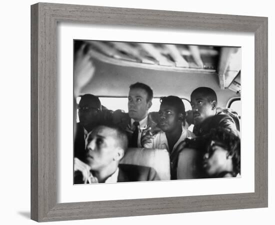 Freedom Riders on a Bus Making a Test Trip into Mississippi-null-Framed Photographic Print