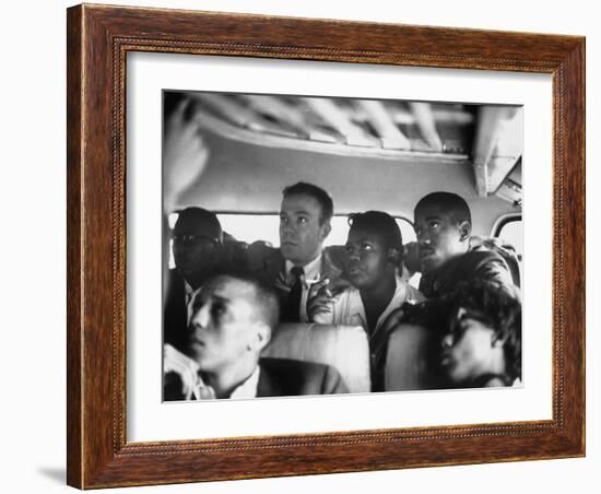 Freedom Riders on a Bus Making a Test Trip into Mississippi-null-Framed Photographic Print