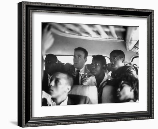 Freedom Riders on a Bus Making a Test Trip into Mississippi-null-Framed Photographic Print