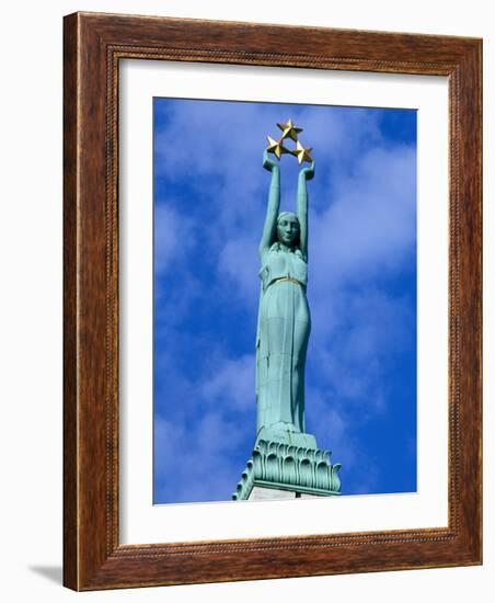 Freedom Statue in Riga, Latvia-Janis Miglavs-Framed Photographic Print