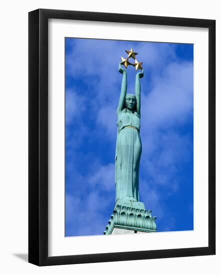 Freedom Statue in Riga, Latvia-Janis Miglavs-Framed Photographic Print