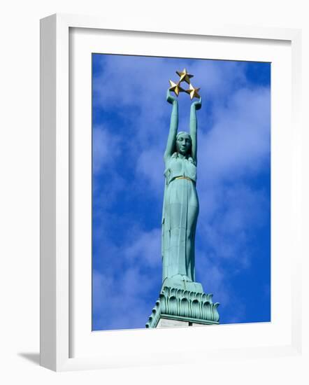 Freedom Statue in Riga, Latvia-Janis Miglavs-Framed Photographic Print