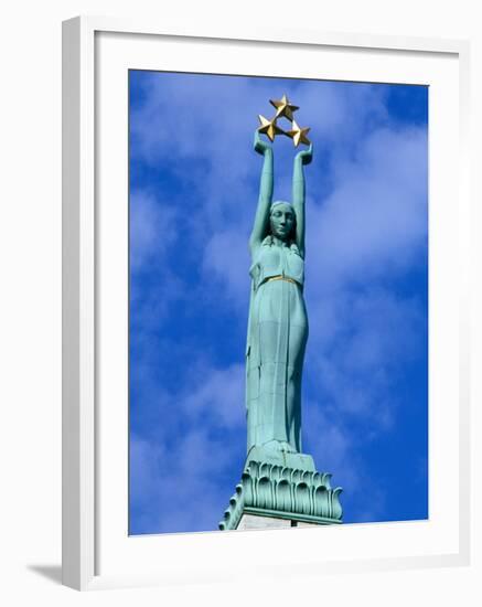 Freedom Statue in Riga, Latvia-Janis Miglavs-Framed Photographic Print