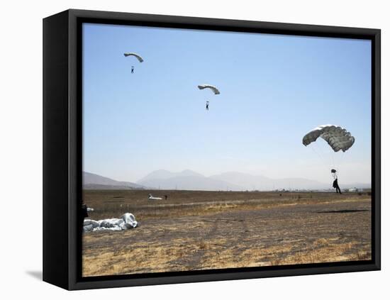 Freefall Parachute Jumpers Approaching the Trident Drop Zone in San Diego-null-Framed Premier Image Canvas