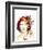 Freehand Fashion Illustration with a Pretty Woman and Butterflies-A Frants-Framed Art Print