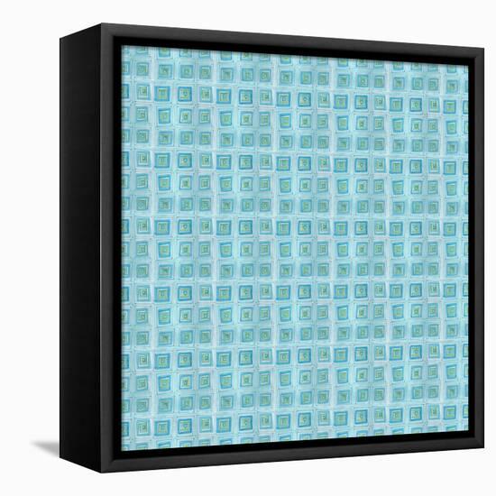 Freehand Turquoise Squares-Effie Zafiropoulou-Framed Premier Image Canvas