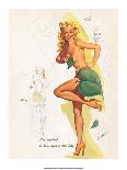 Retro Pin Up, Nude with Green Leaf-Freeman Elliott-Art Print