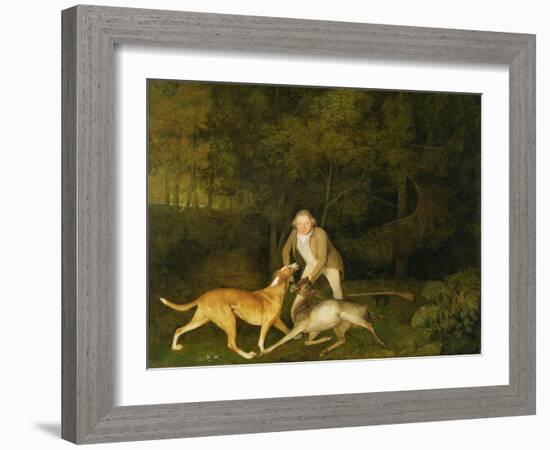 Freeman, the Earl of Clarendon's Gamekeeper, with a Dying Doe and Hound, 1800-George Stubbs-Framed Giclee Print