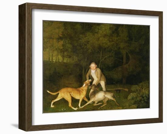 Freeman, the Earl of Clarendon's Gamekeeper, with a Dying Doe and Hound, 1800-George Stubbs-Framed Giclee Print