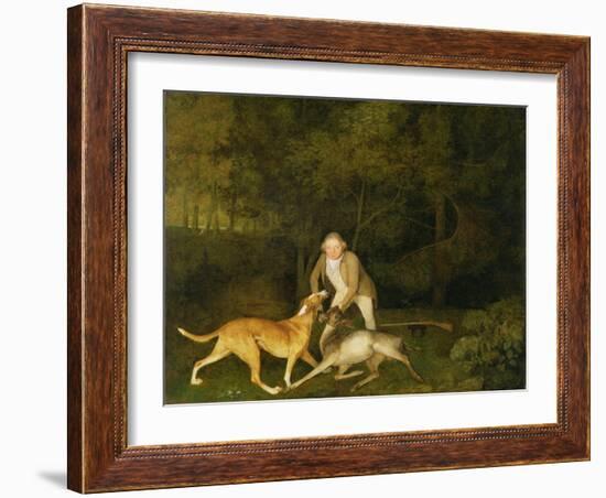 Freeman, the Earl of Clarendon's Gamekeeper, with a Dying Doe and Hound, 1800-George Stubbs-Framed Giclee Print