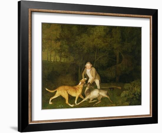 Freeman, the Earl of Clarendon's Gamekeeper, with a Dying Doe and Hound, 1800-George Stubbs-Framed Giclee Print