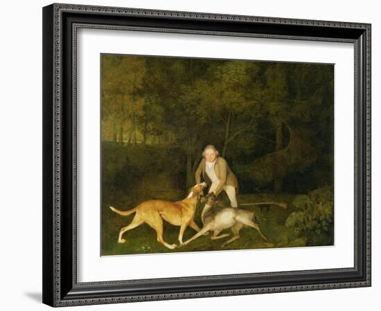 Freeman, the Earl of Clarendon's Gamekeeper, with a Dying Doe and Hound, 1800-George Stubbs-Framed Giclee Print