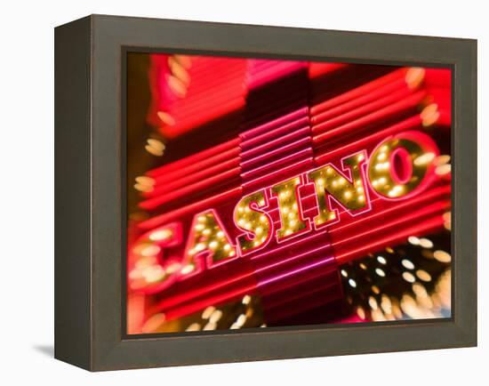 Freemont Street Experience, Downtown Binion's Horseshoe Casino, Las Vegas, Nevada, USA-Walter Bibikow-Framed Premier Image Canvas