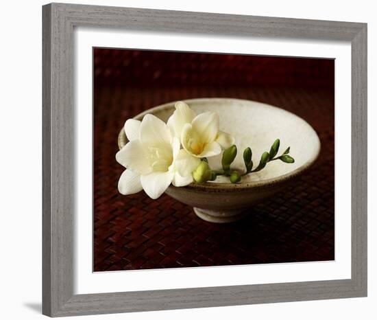 Freesia and Bowl-Florence Rouquette-Framed Art Print