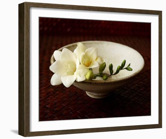 Freesia and Bowl-Florence Rouquette-Framed Art Print