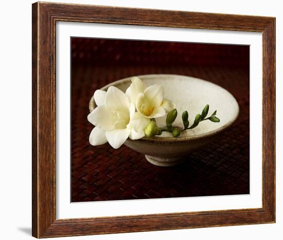 Freesia and Bowl-Florence Rouquette-Framed Art Print