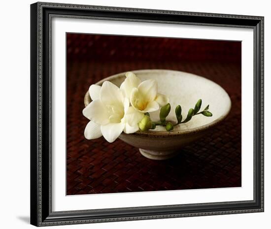 Freesia and Bowl-Florence Rouquette-Framed Art Print