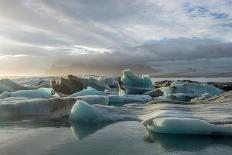 Jokulsarlon in Iceland - the Glacier or Glacial Lake - with Chunks of Iceberg Floating-Freespirittravel-Framed Premier Image Canvas