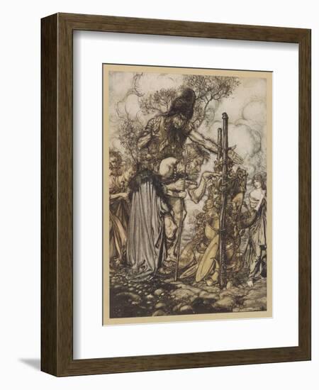 Freia Is Ransomed-Arthur Rackham-Framed Art Print