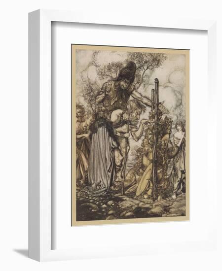 Freia Is Ransomed-Arthur Rackham-Framed Art Print