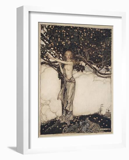 Freia, the fair one, illustration from 'The Rhinegold and the Valkyrie', 1910-Arthur Rackham-Framed Premium Giclee Print