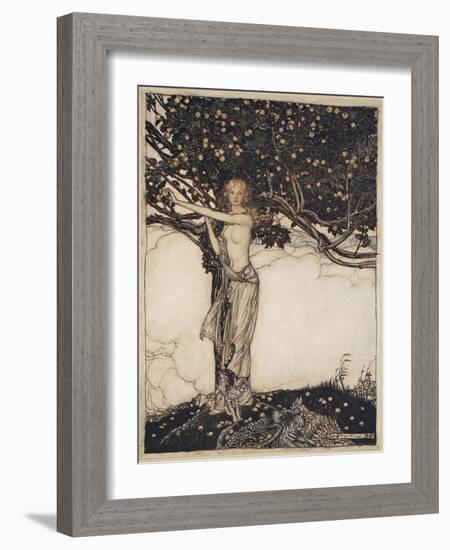 Freia, the fair one, illustration from 'The Rhinegold and the Valkyrie', 1910-Arthur Rackham-Framed Giclee Print