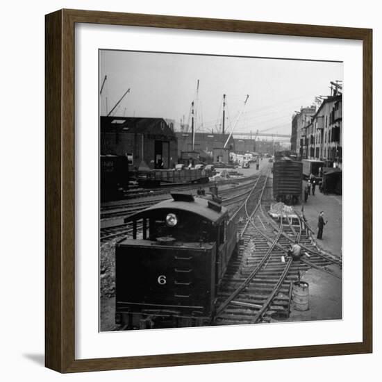 Freight Cars in the New York Dock Co. Yards on Brooklyn N.Y. Waterfront-Ralph Morse-Framed Photographic Print